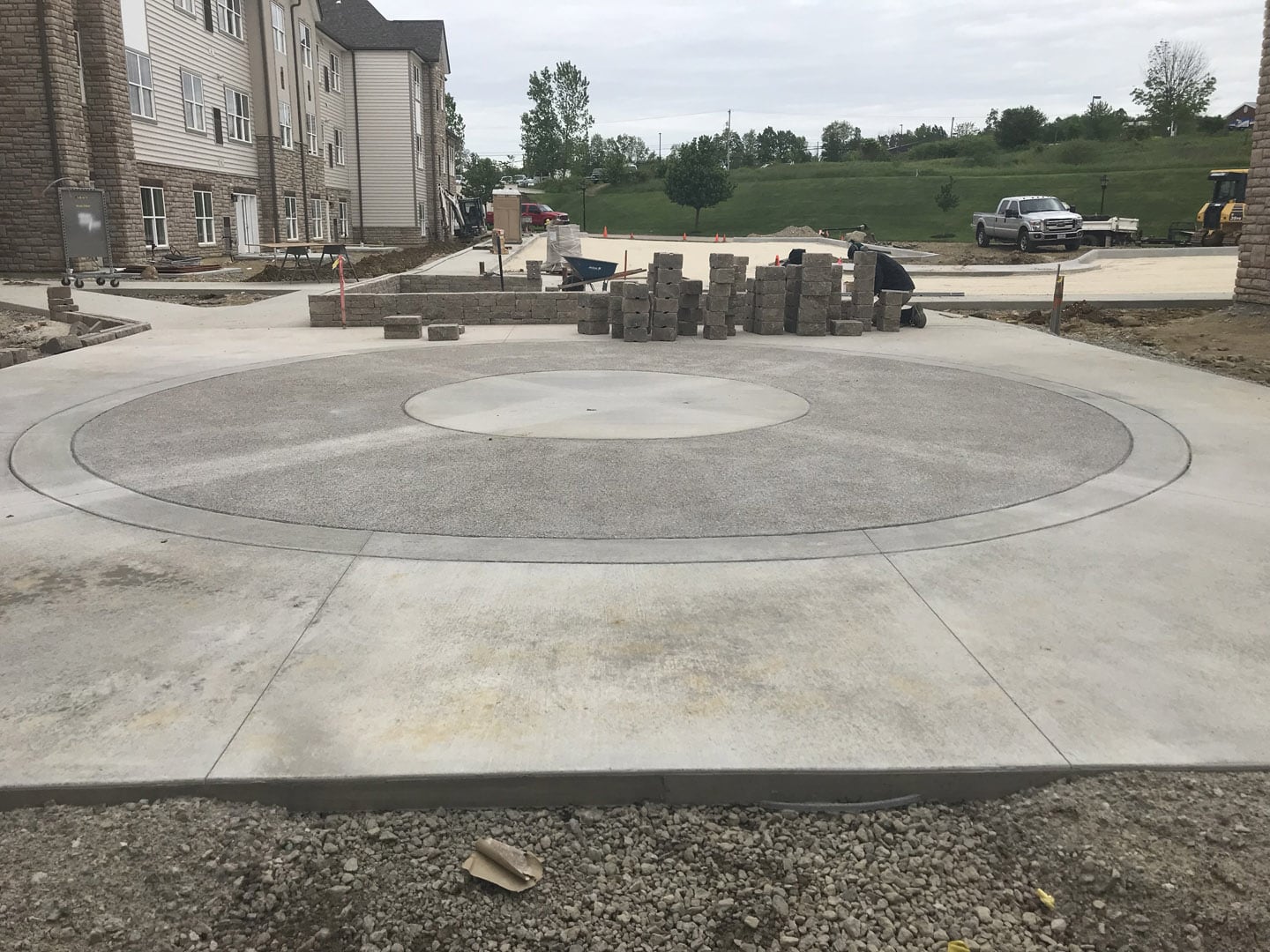 exterior concrete flooring circle
