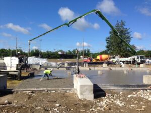 exterior concrete floor pour