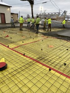 exterior pre-shift with a team of workers