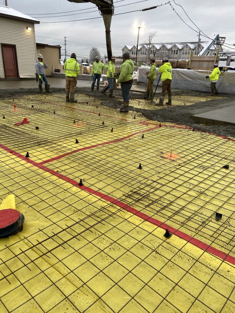 exterior pre-shift with a team of workers