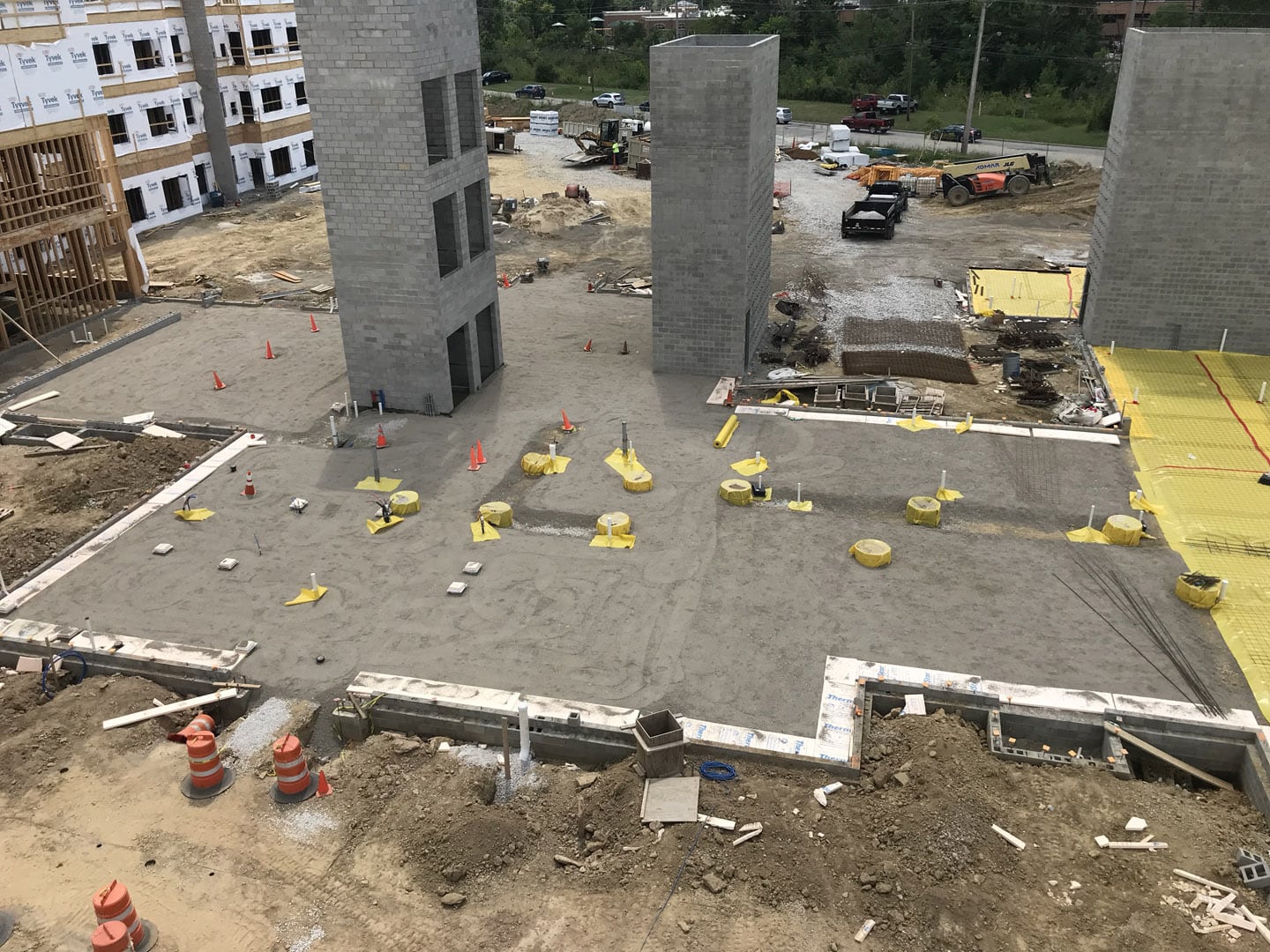 concrete floor and elevator shaft complete