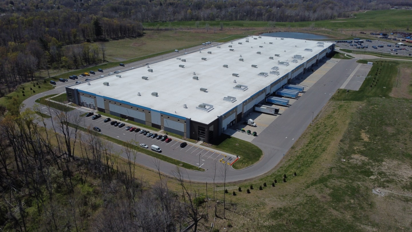 amazon distribution center aerial view
